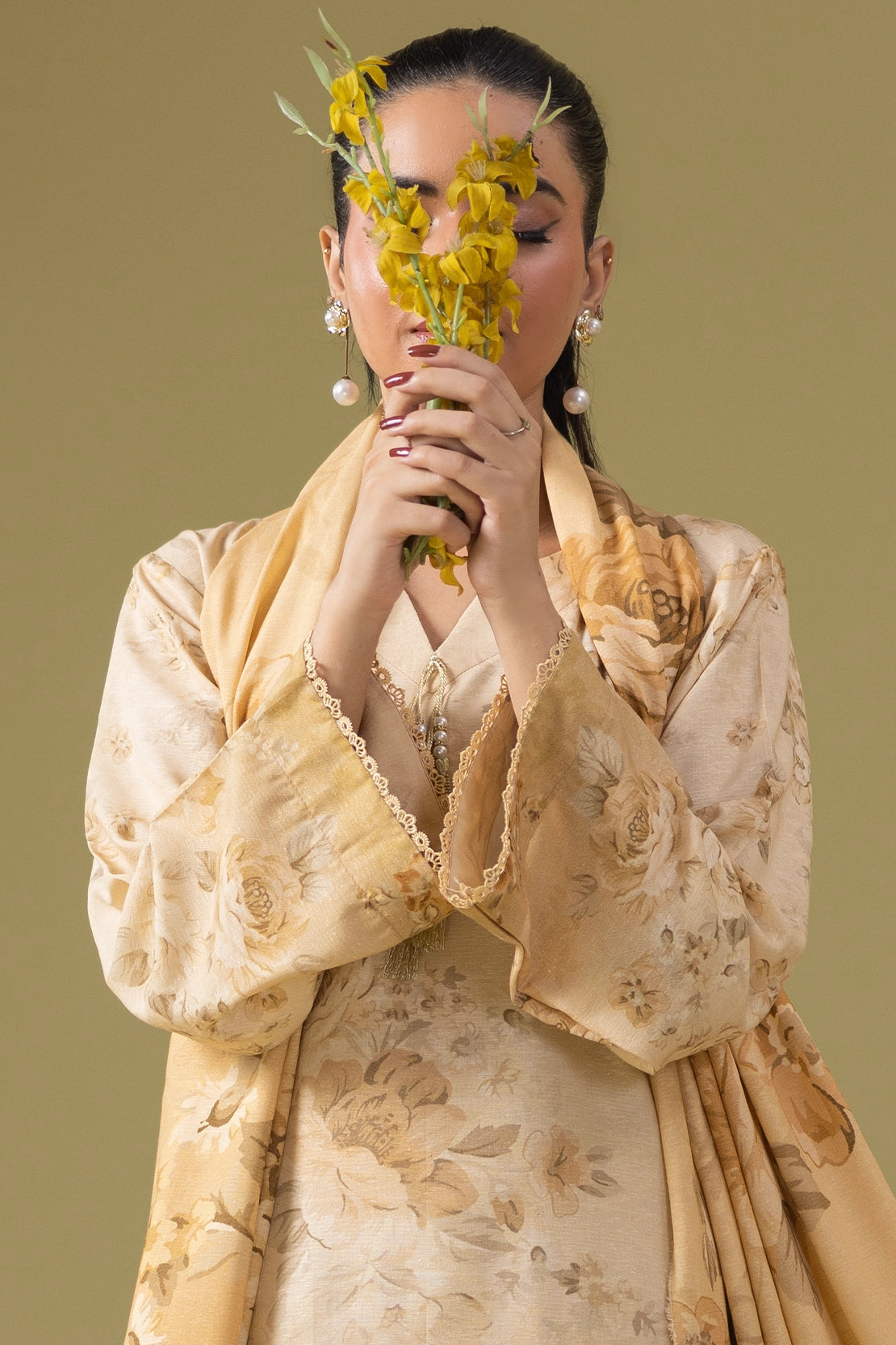 3 Piece - Digitally Printed Silk Karandi - WD811