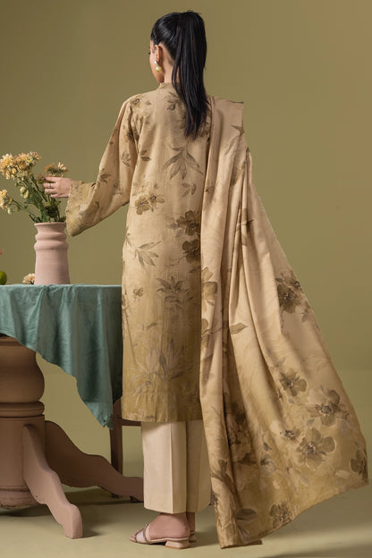 3 Piece - Digitally Printed Silk Karandi - WD812