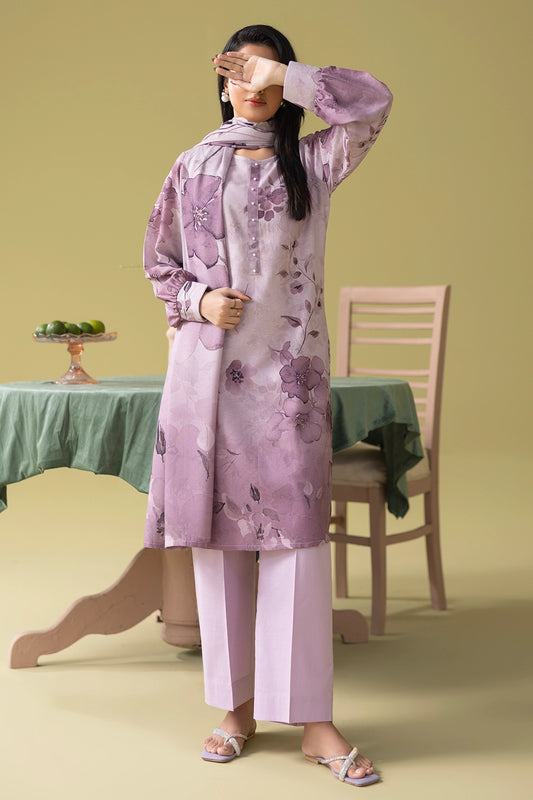 3 Piece - Digitally Printed Silk Karandi - WD802