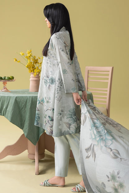 3 Piece - Digitally Printed Silk Karandi - WD803