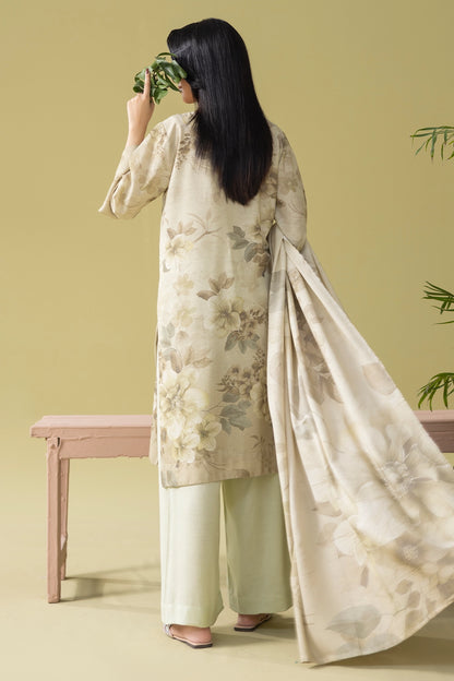 3 Piece - Digitally Printed Silk Karandi - WD804