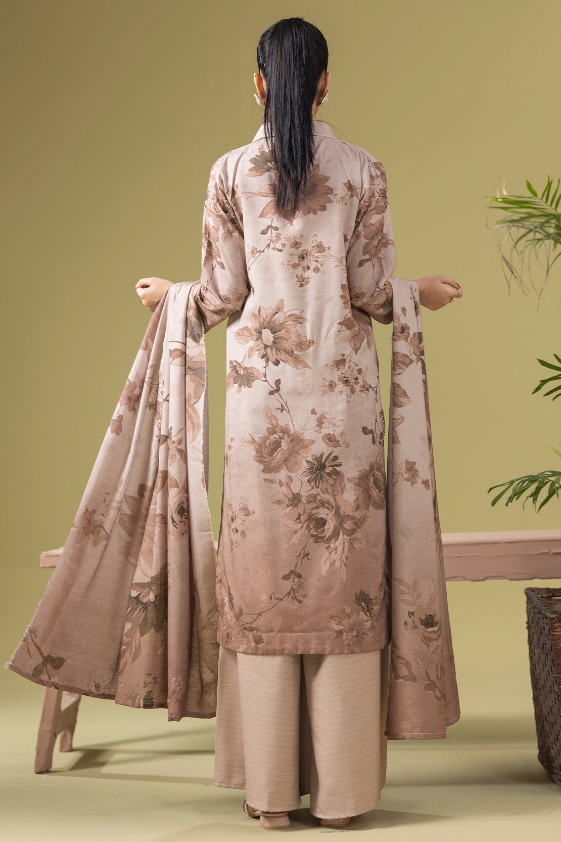 3 Piece - Digitally Printed Silk Karandi - WD806