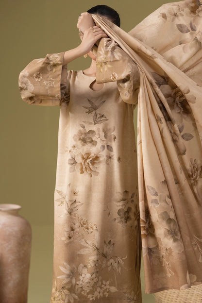 3 Piece - Digitally Printed Silk Karandi - WD809