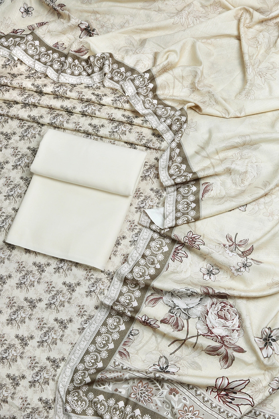 3 Piece - Digitally Printed Dhanak - WD901