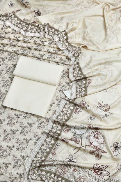 3 Piece - Digitally Printed Dhanak - WD901