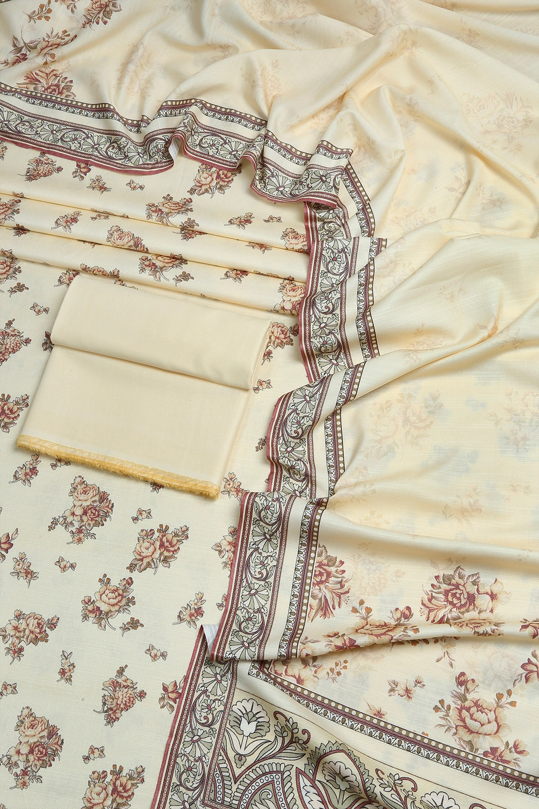 3 Piece - Digitally Printed Dhanak - WD908