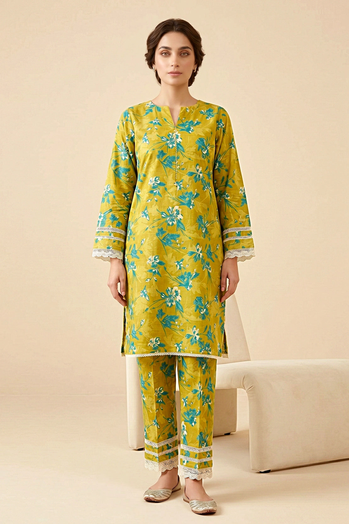 2 Piece - Digitally Printed Doriya Lawn - D4703