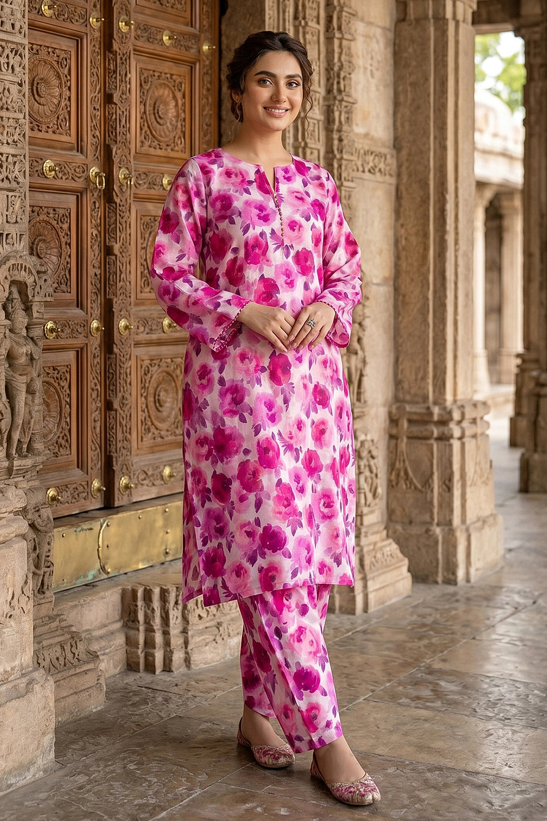 2 Piece - Digitally Printed Doriya Lawn - D4704