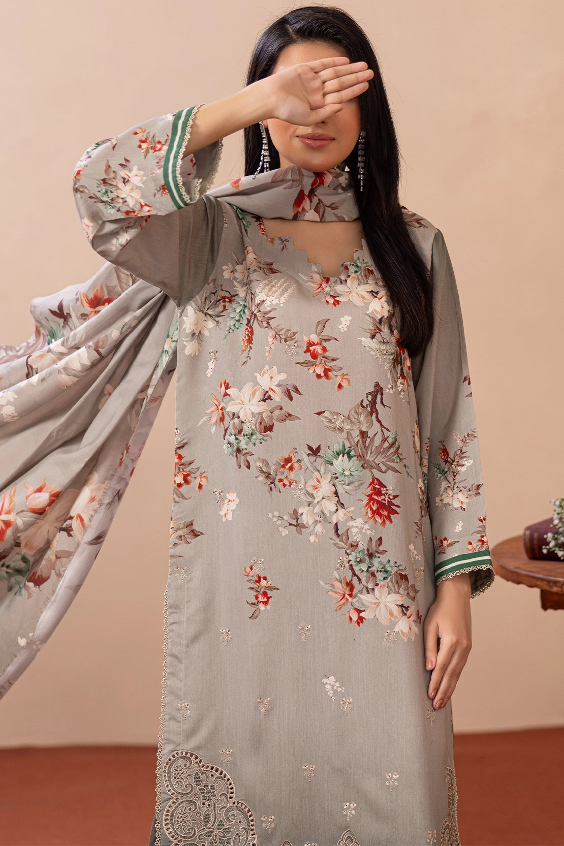 3 Piece - Embroidered Viscose - WD1401