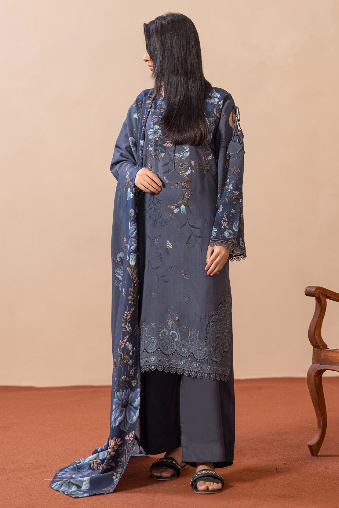 3 Piece - Embroidered Viscose - WD1405