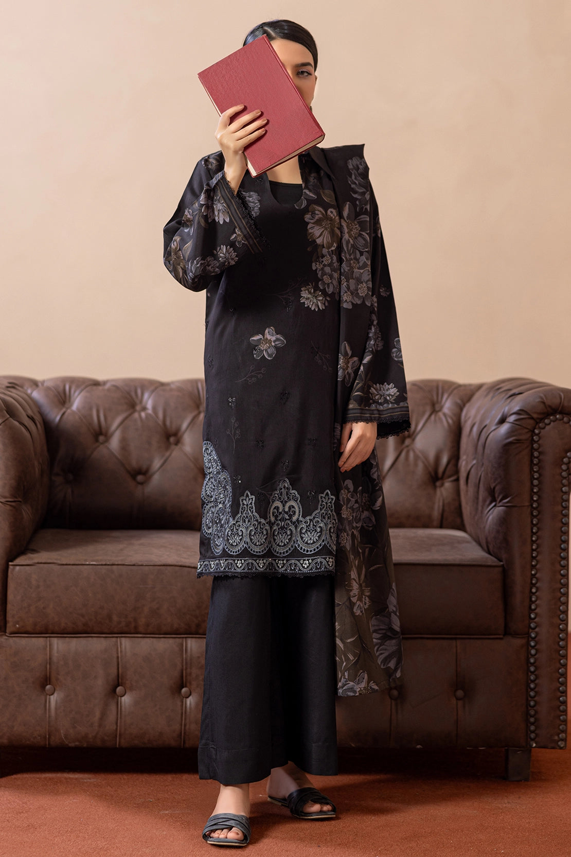 3 Piece - Embroidered Viscose - WD1406