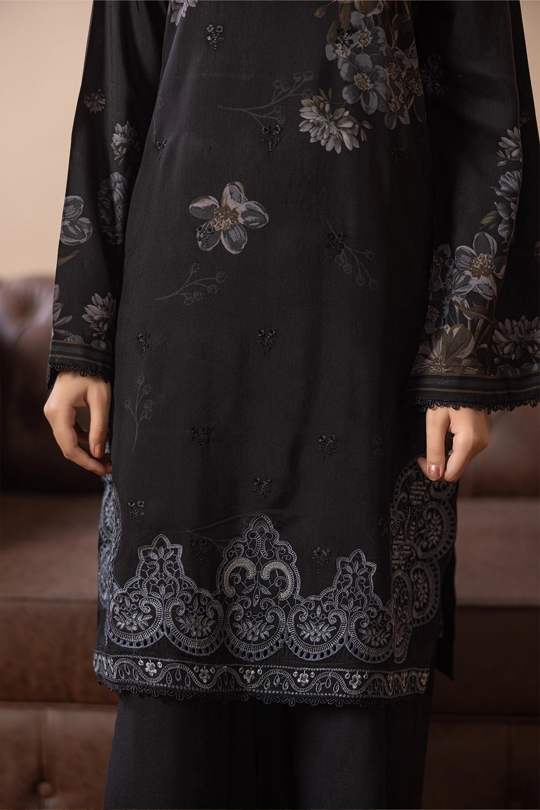 3 Piece - Embroidered Viscose - WD1406
