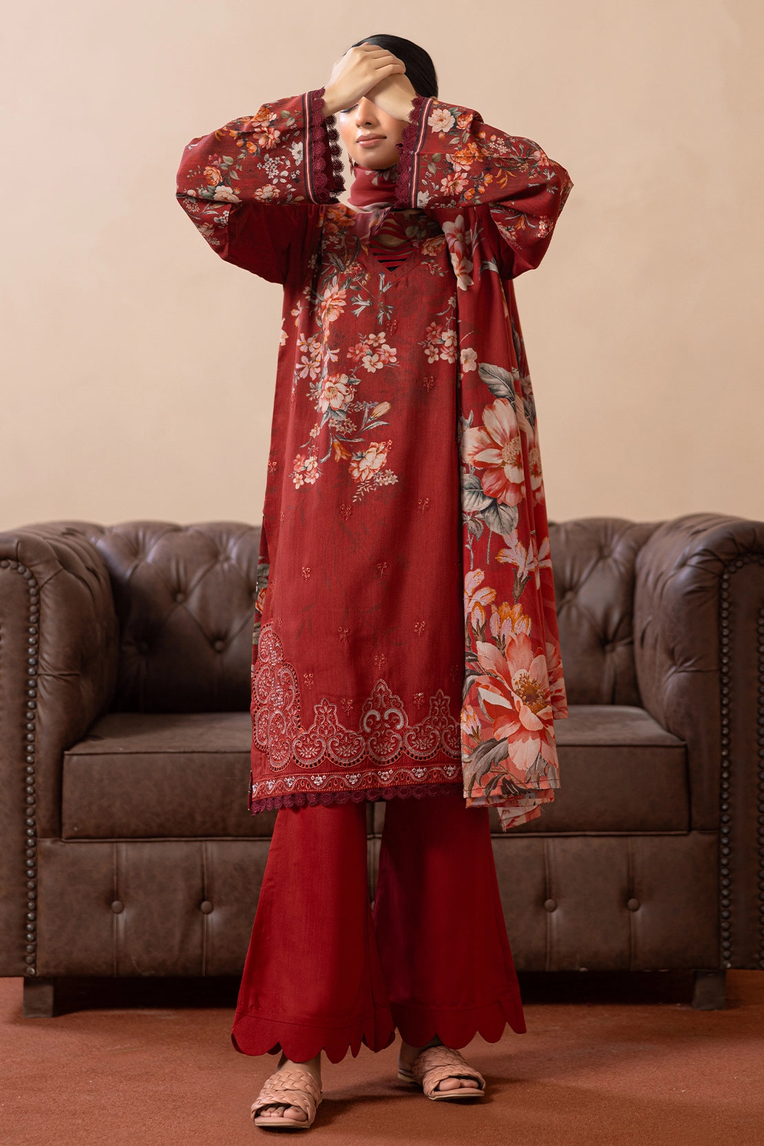 3 Piece - Embroidered Viscose - WD1407