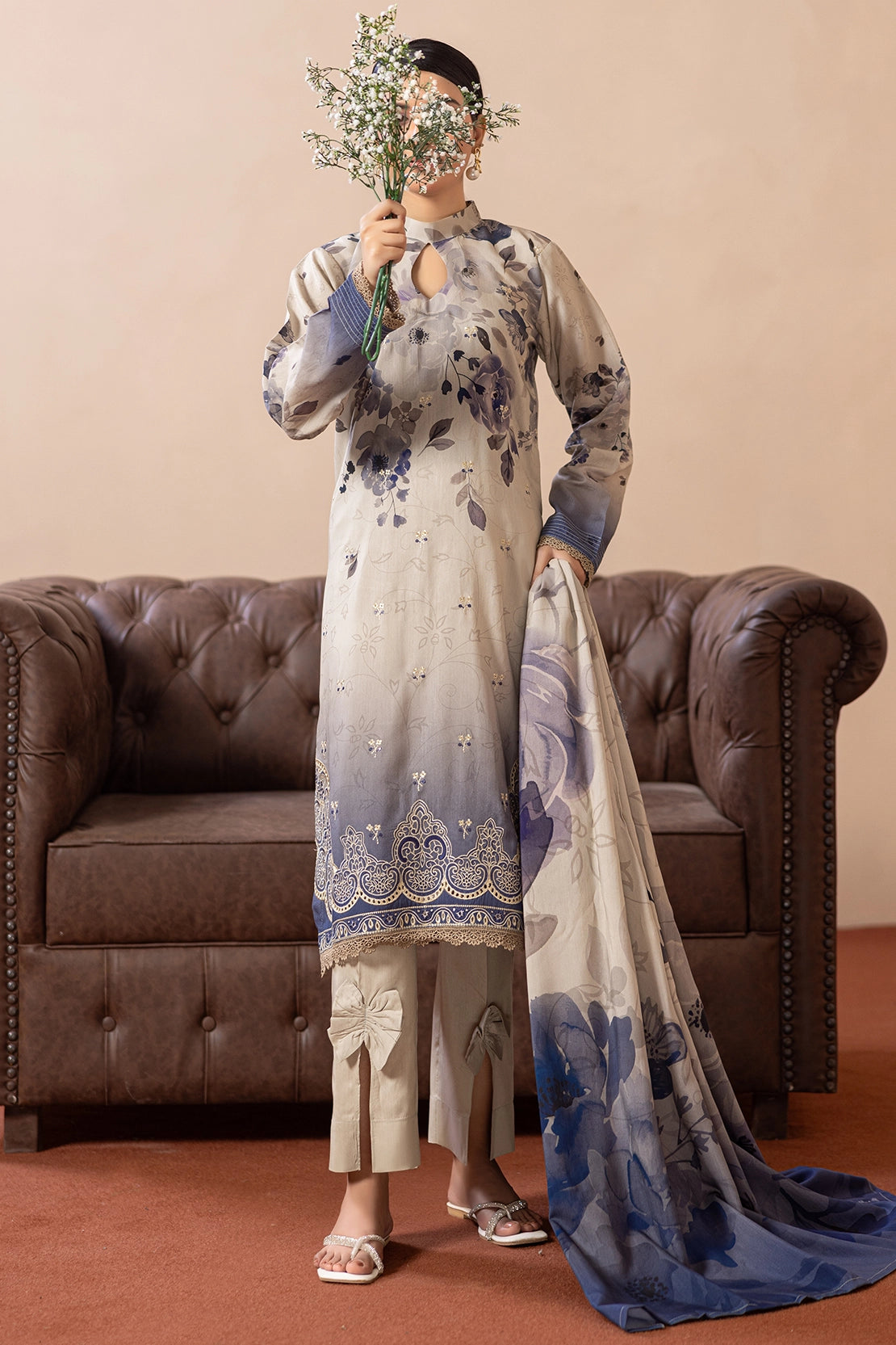 3 Piece - Embroidered Viscose - WD1408