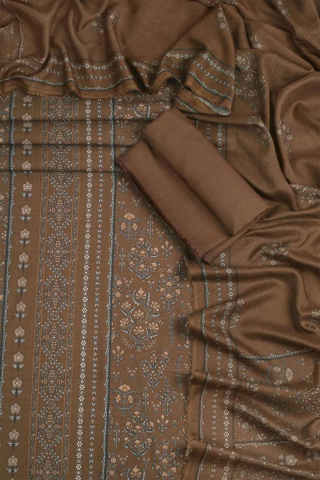 3 Piece - Digitally Printed Cherry Slub Dhanak - WD1910