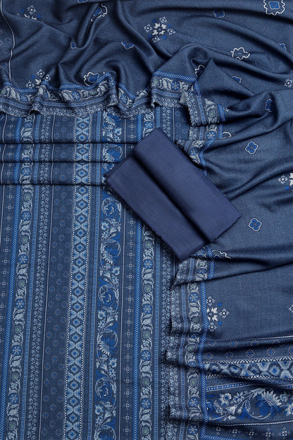 3 Piece - Digitally Printed Cherry Slub Dhanak - WD1902