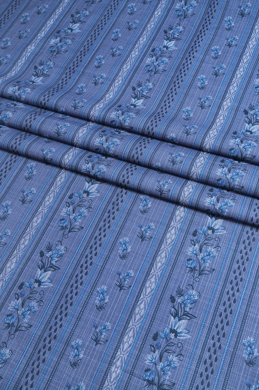 3 Piece - Digitally Printed Cherry Slub Dhanak - WD1903