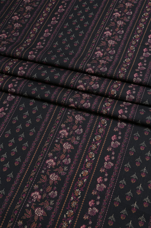 3 Piece - Digitally Printed Cherry Slub Dhanak - WD1904