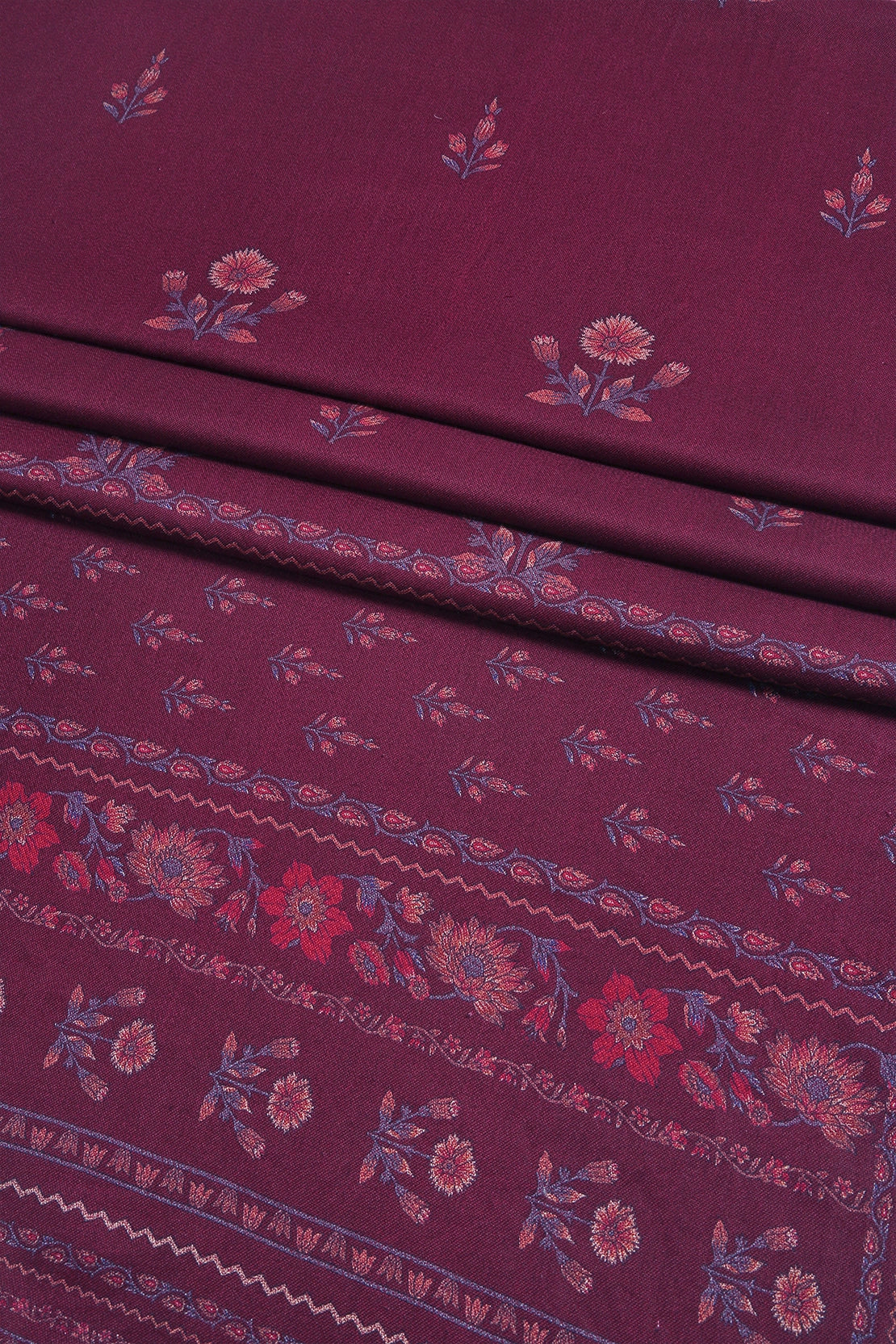 3 Piece - Digitally Printed Cherry Slub Dhanak - WD1906