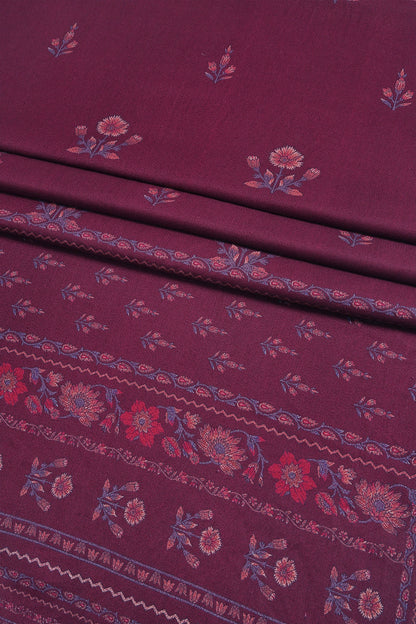 3 Piece - Digitally Printed Cherry Slub Dhanak - WD1906