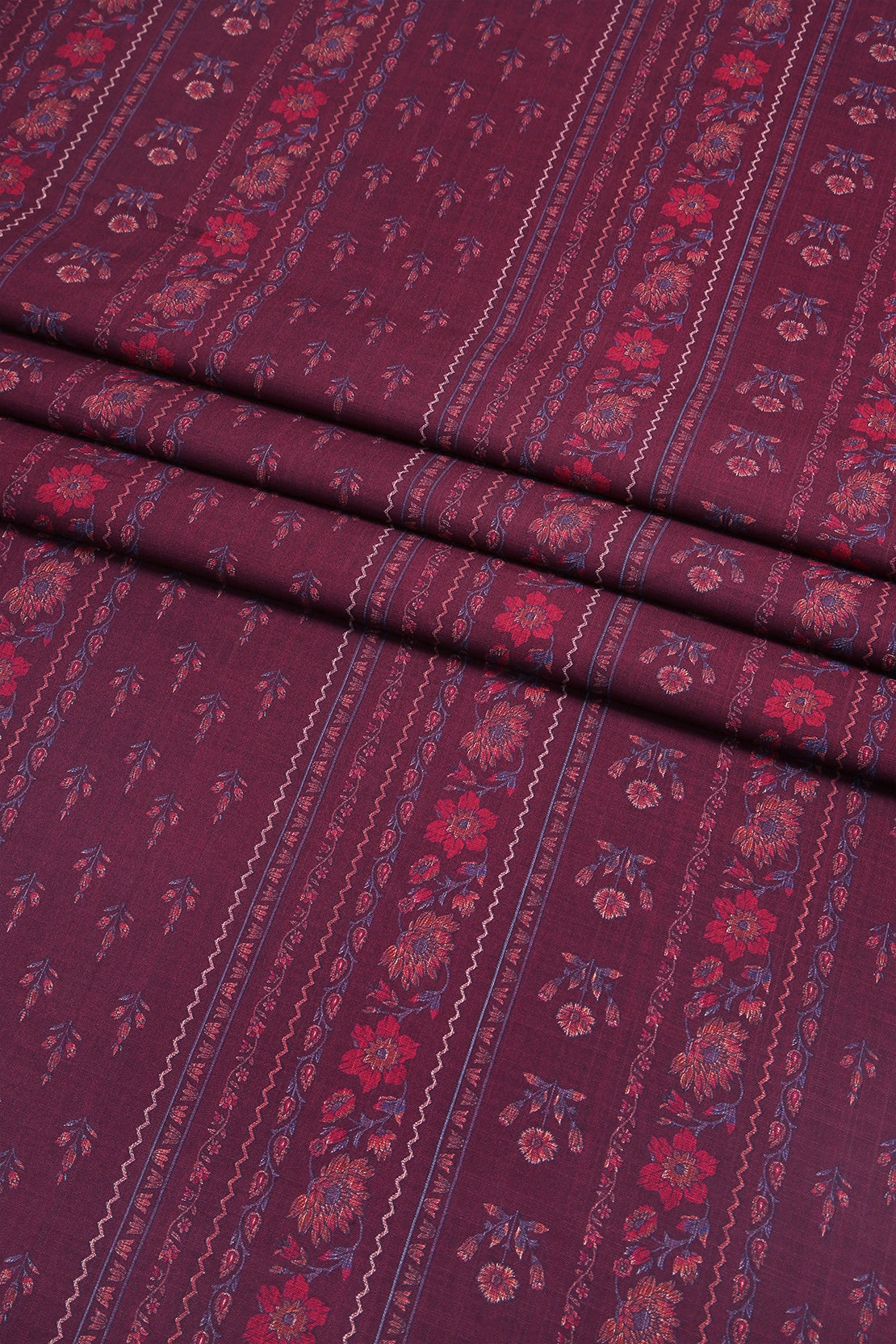 3 Piece - Digitally Printed Cherry Slub Dhanak - WD1906