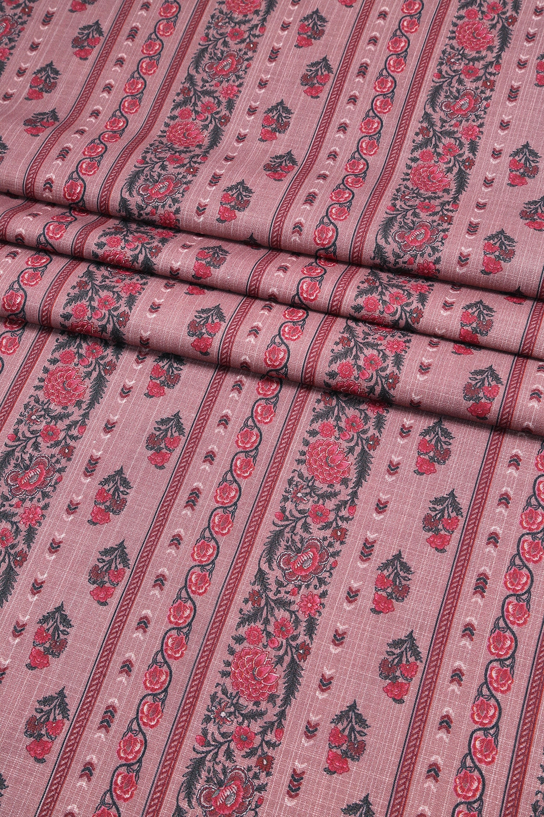 3 Piece - Digitally Printed Cherry Slub Dhanak - WD1909