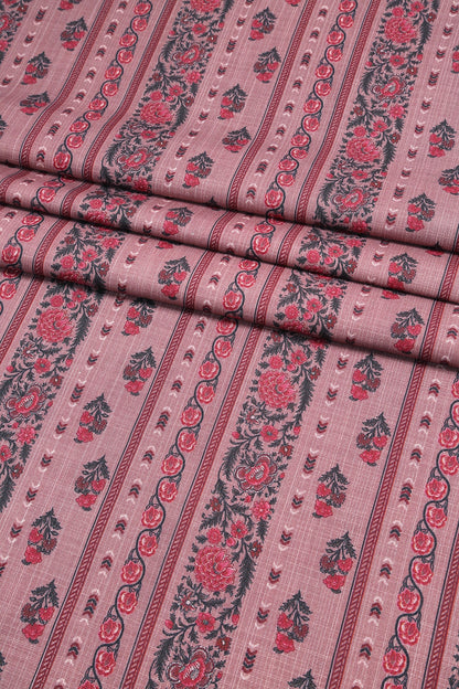 3 Piece - Digitally Printed Cherry Slub Dhanak - WD1909