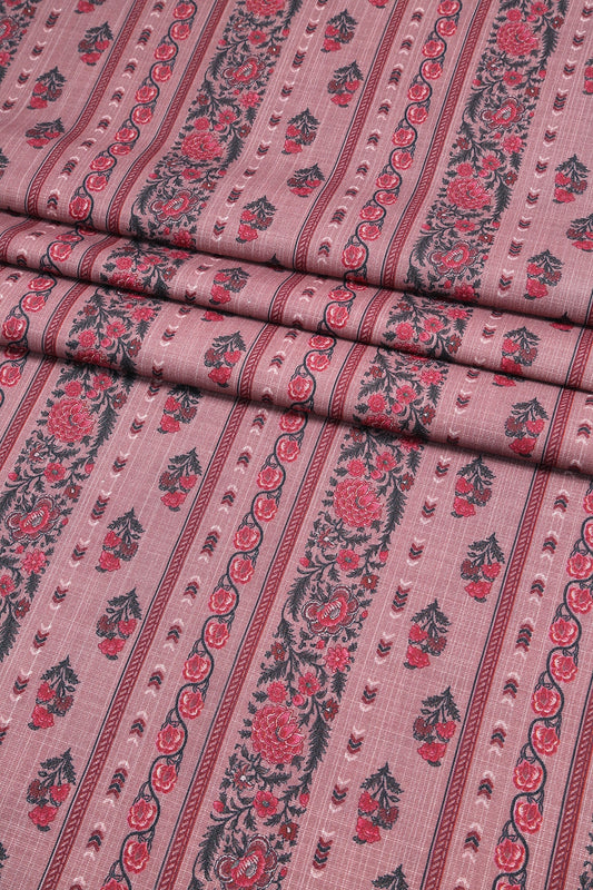 3 Piece - Digitally Printed Cherry Slub Dhanak - WD1909