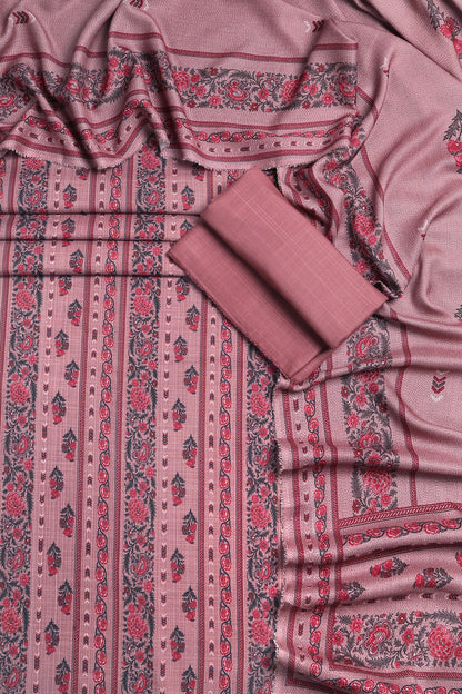 3 Piece - Digitally Printed Cherry Slub Dhanak - WD1909