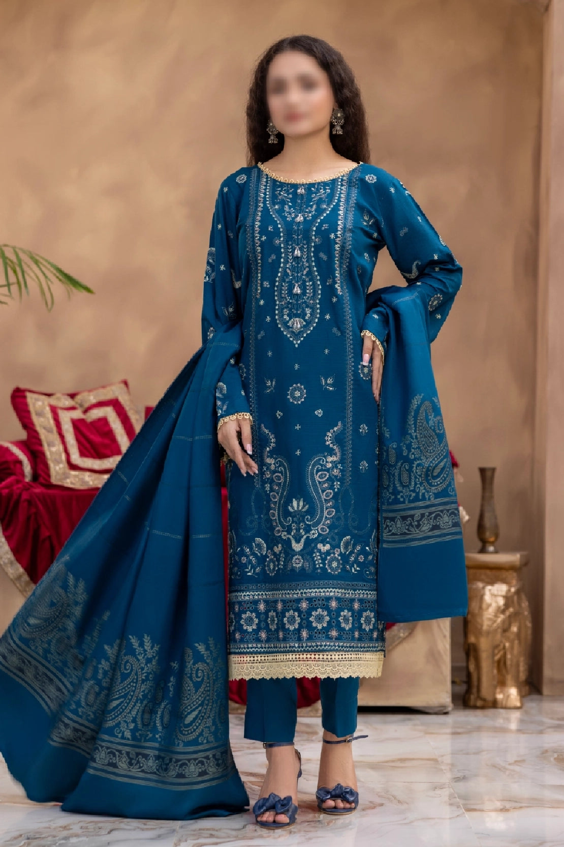 3 Piece - Embroidered Viscose - Chloe 307