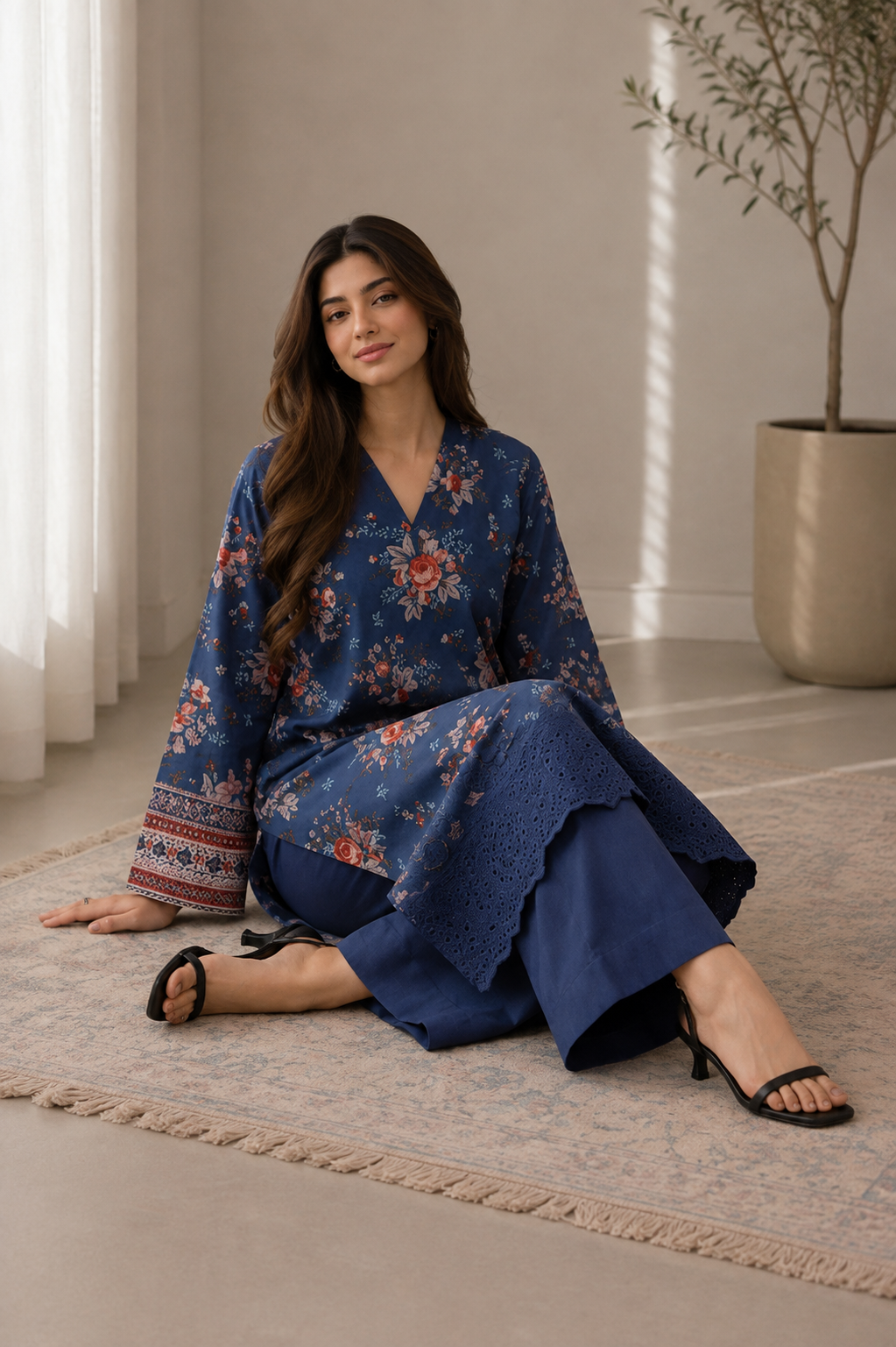 2 Piece - Embroidered Lawn - Fantak 174