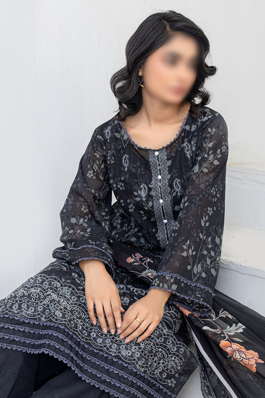 3 Piece - Embroidered Lawn - Afrozeh 210