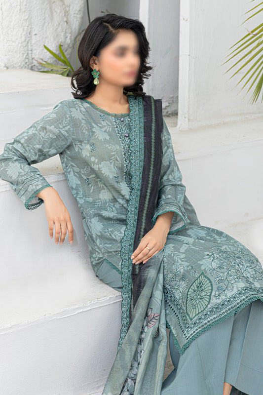3 Piece - Embroidered Lawn - Afrozeh 202