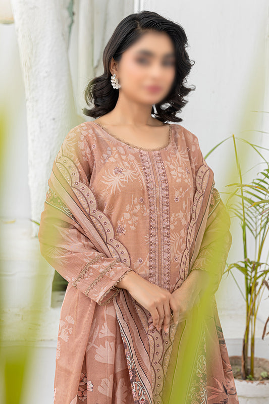 3 Piece - Embroidered Lawn - Afrozeh 203