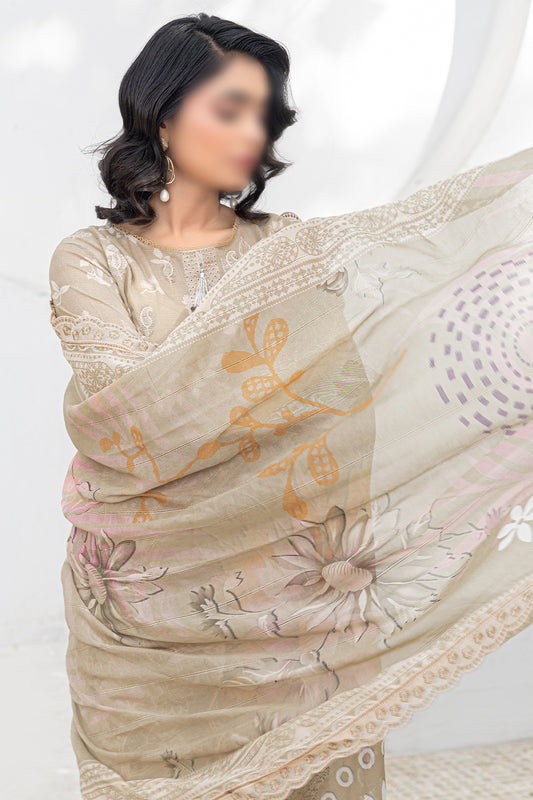 3 Piece - Embroidered Lawn - Afrozeh 205