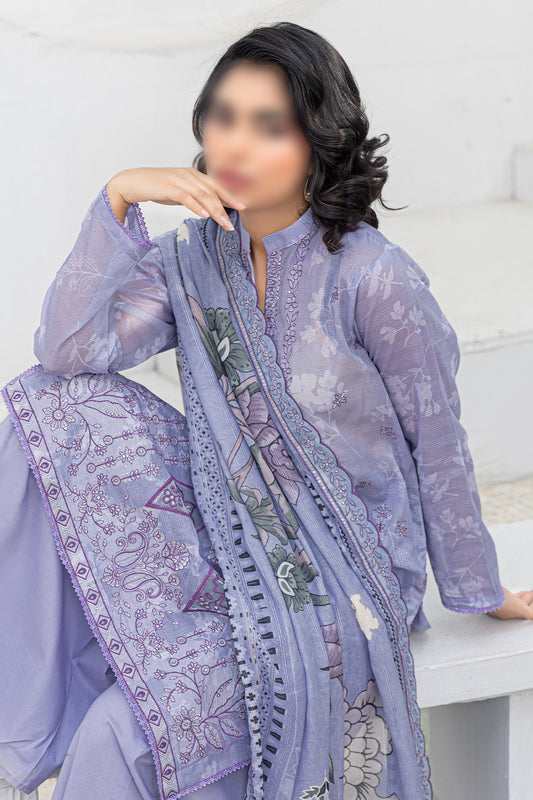 3 Piece - Embroidered Lawn - Afrozeh 206