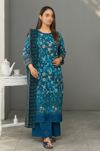 3 Piece - Embroidered Lawn - Dastak 102