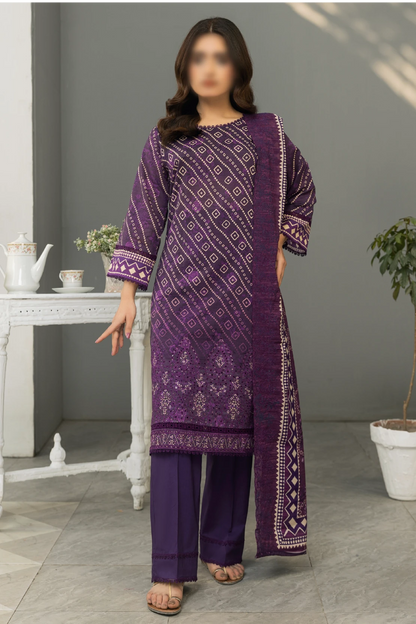 3 Piece - Embroidered Lawn - Dastak 103