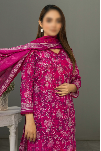 3 Piece - Embroidered Lawn - Dastak 104