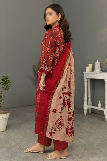 3 Piece - Embroidered Lawn - Dastak 107