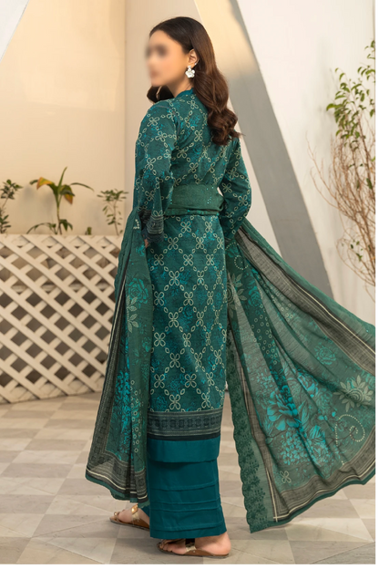 3 Piece - Embroidered Lawn - Dastak 109