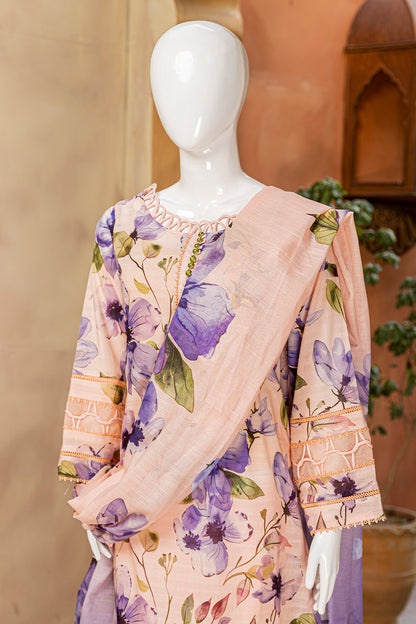 3 Piece - Digitally Printed Doriya Lawn - D806