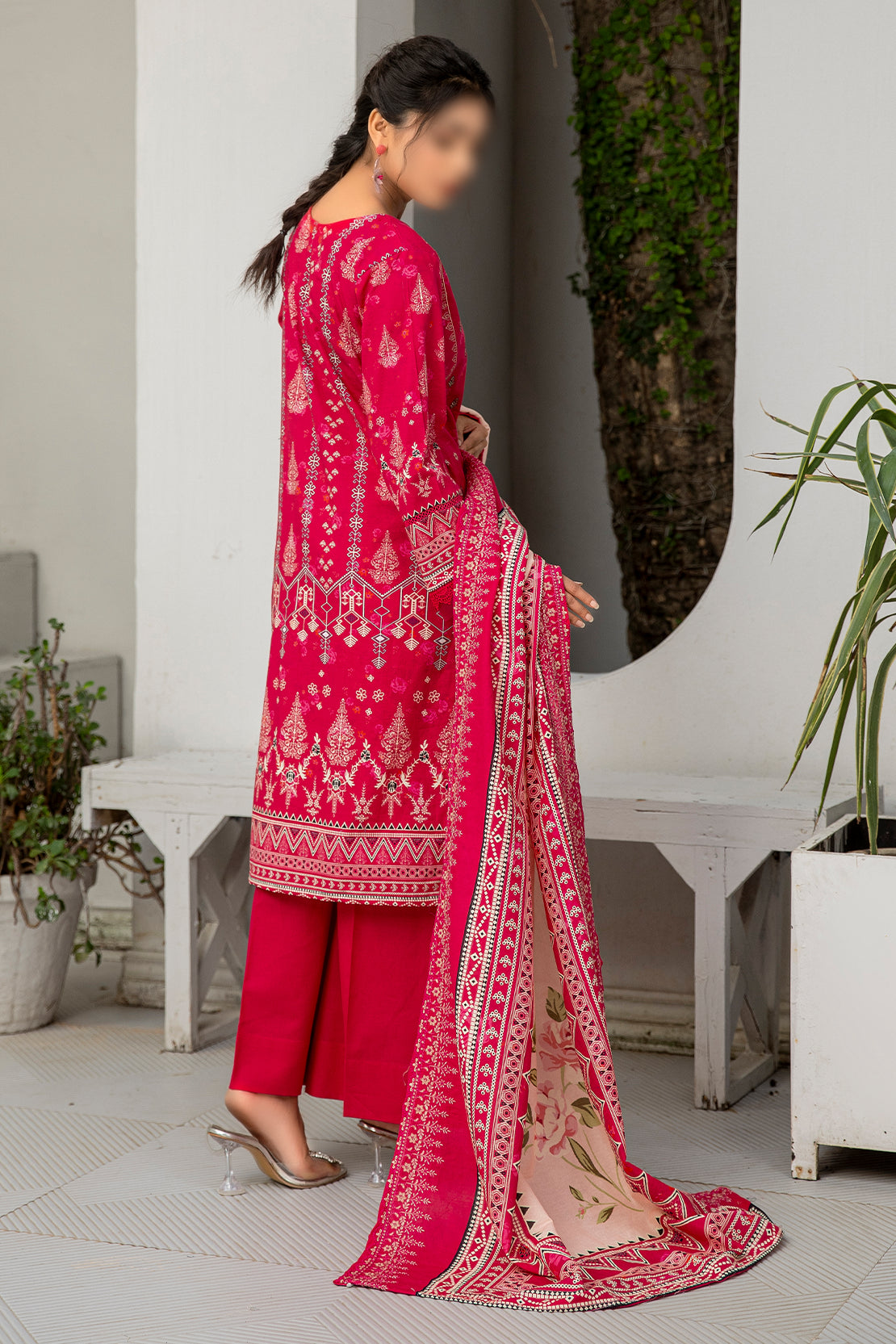 3 Piece - Embroidered Khaddar - Dastak 202