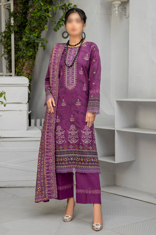 3 Piece - Embroidered Khaddar - Dastak 204