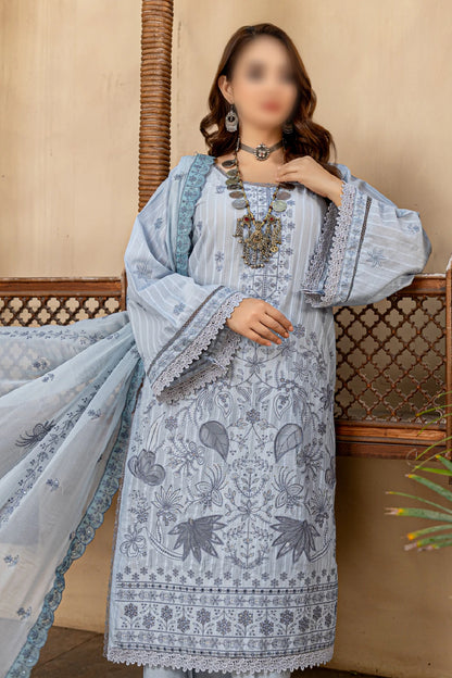 3 Piece - Embroidered Lawn - Farasha 103