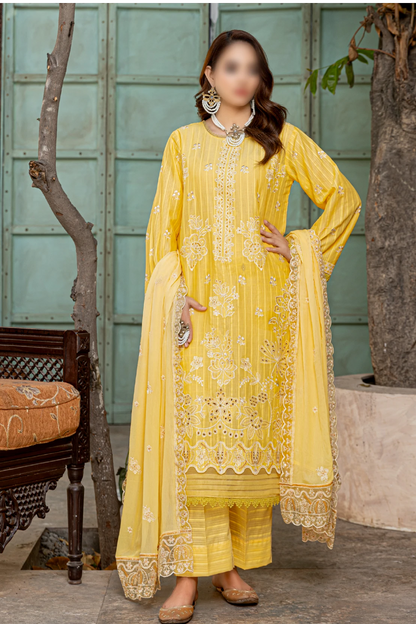 3 Piece - Embroidered Lawn - Farasha 106