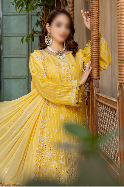 3 Piece - Embroidered Lawn - Farasha 106