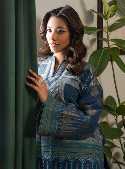 2 Piece - Printed Khaddar - Lumiere - Azure