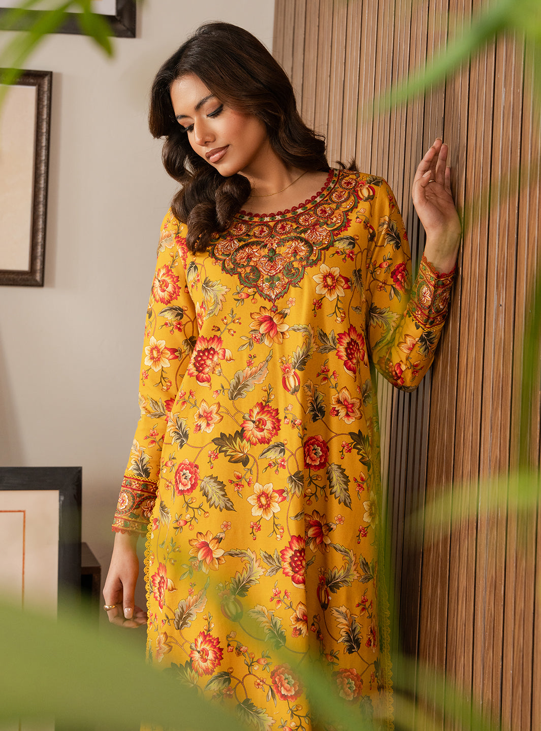 2 Piece - Printed Khaddar - Lumiere - Sunlit Petal