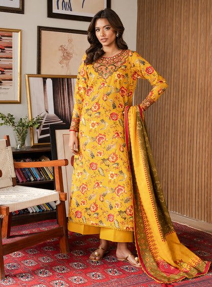 2 Piece - Printed Khaddar - Lumiere - Sunlit Petal